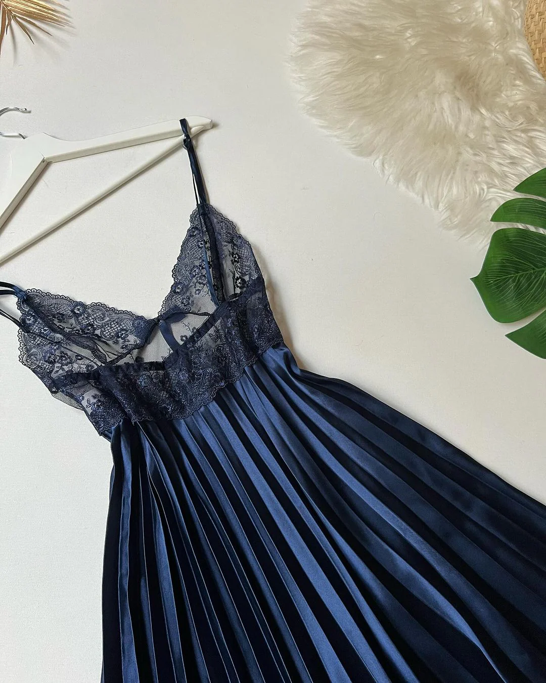 Seraphine Lace-Trim Satin Robe & Nightdress Set