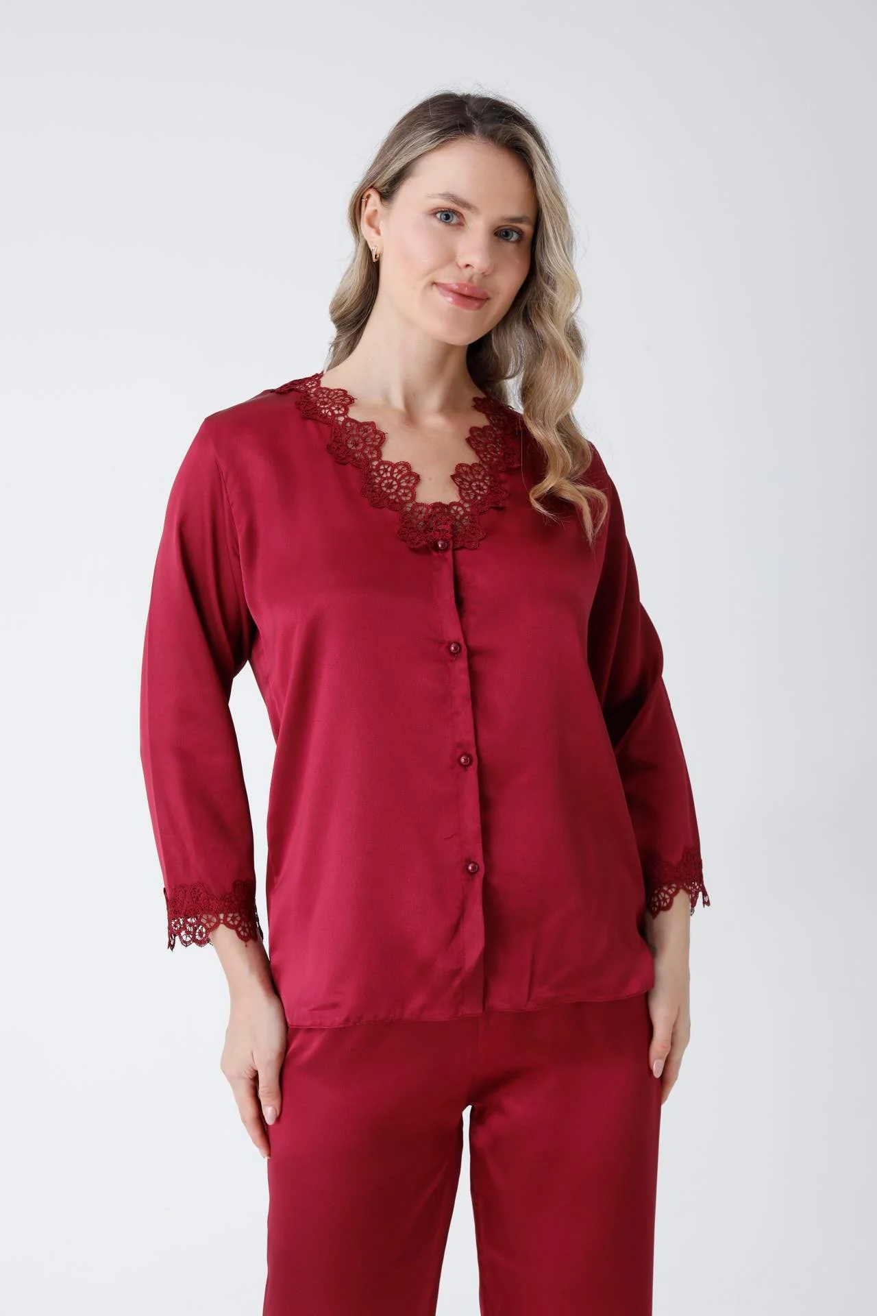 Vivienne Lace-Bodice Satin Chemise