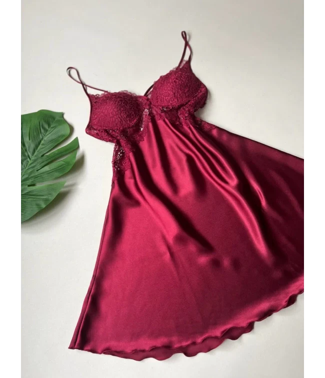 Rosalind Lace-Cup Satin Nightdress